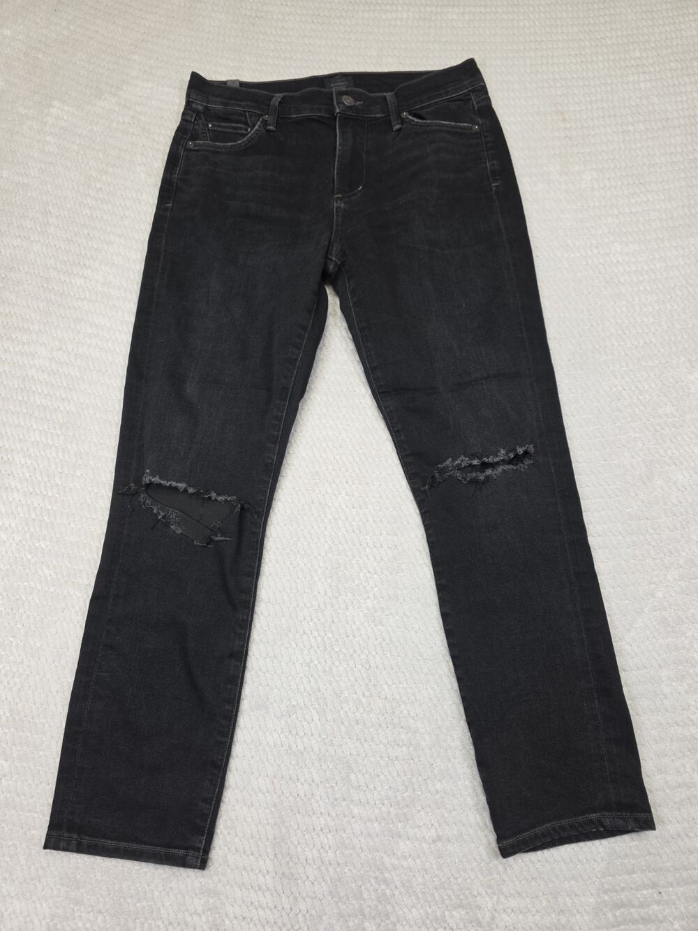 Citizens Of Humanity Jeans Womens 26 Rocket Crop High Rise Skinny Ripped Black